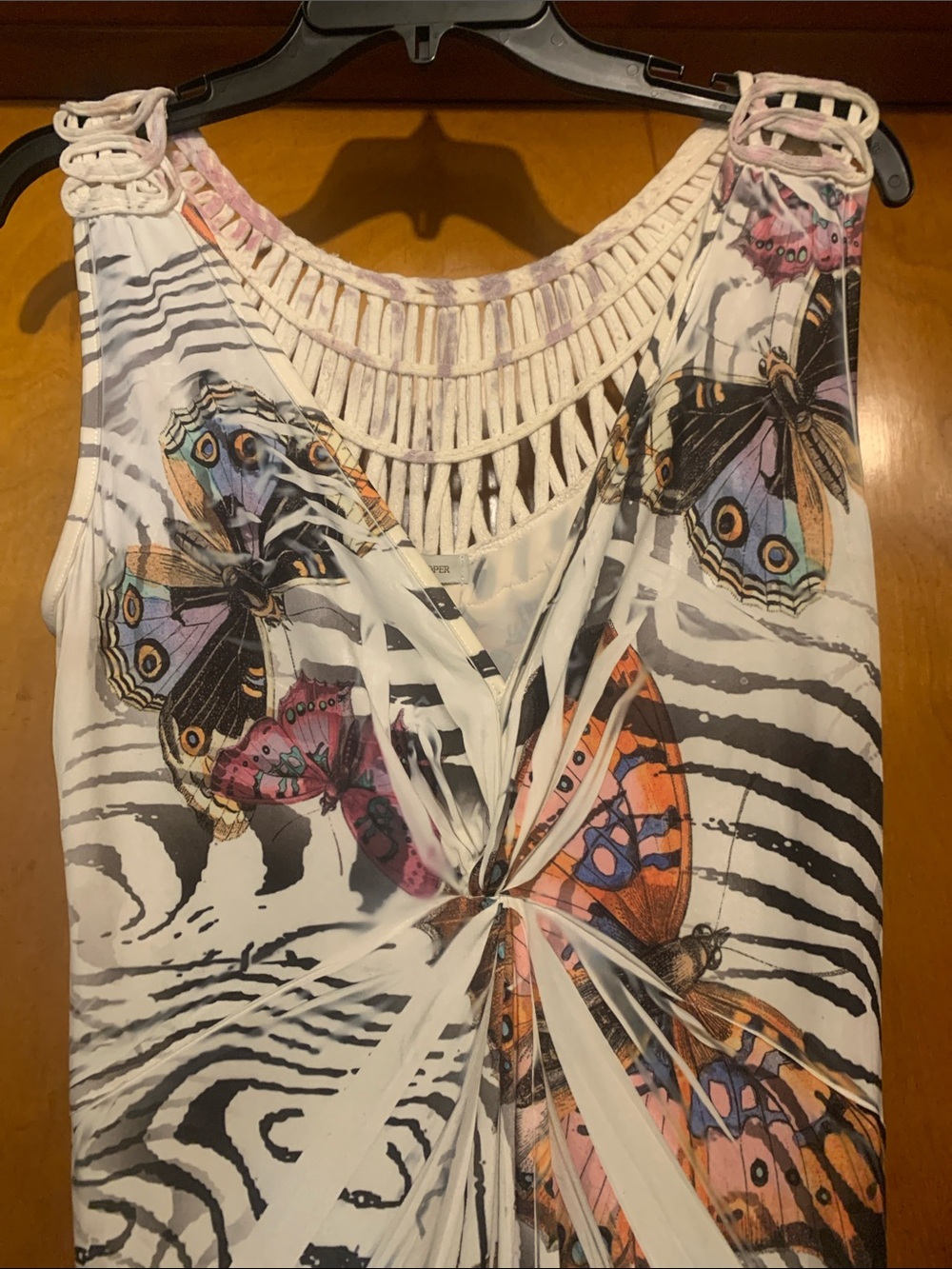 Boston Proper Size M Multicolored Butterfly Top - Picture 3 of 5